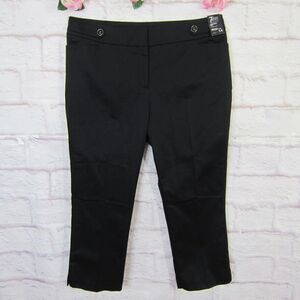 NWT New York & Company 7th Avenue Modern Fit Straight Leg Crop Pants Black sz 14
